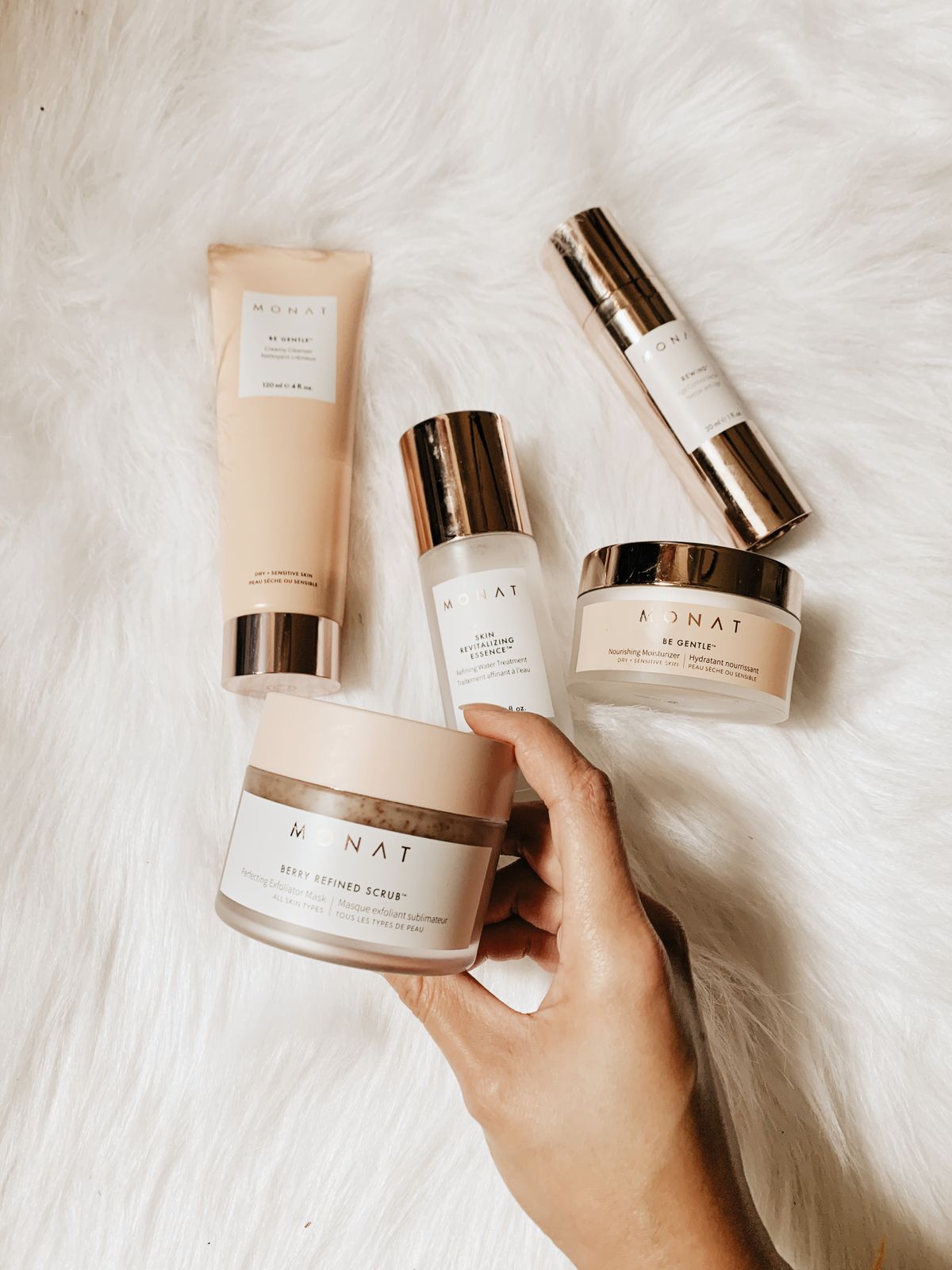 Professional skincare product flatlay